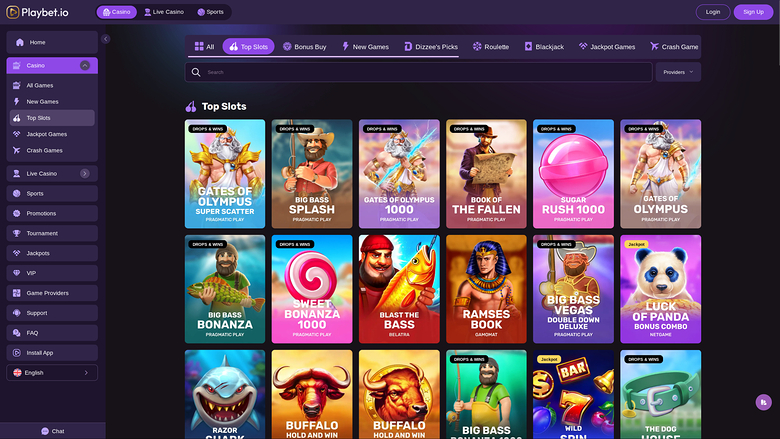 Playbet.io Casino Desktop Games