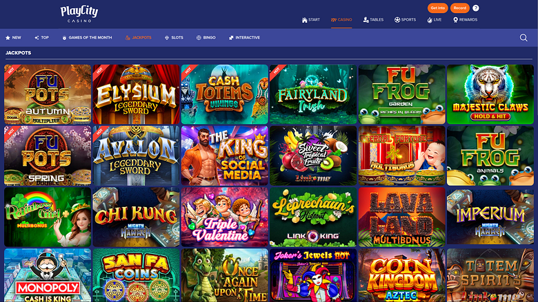 PlayCity Casino Desktop Jackpot