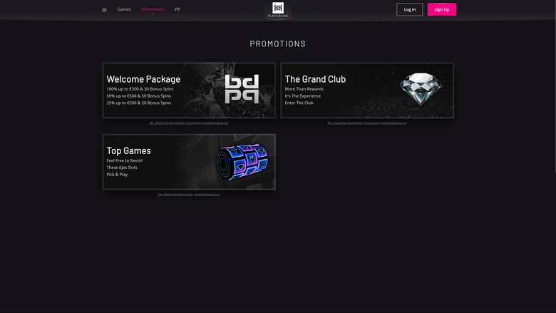 Playgrand Casino Desktop Promotions