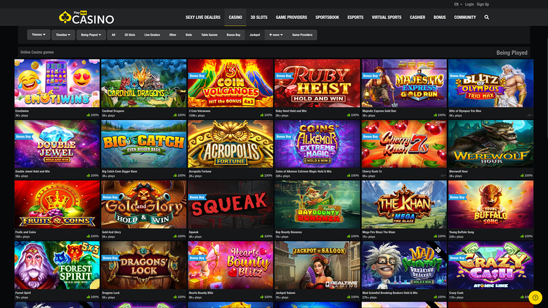 Jackpot du casino Playhub sur ordinateur