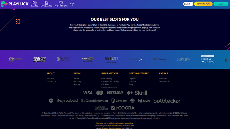 Desarrollador de juegos de escritorio de Playluck Casino