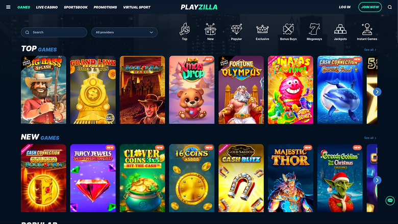 Jeux de casino Playzilla pour ordinateur
