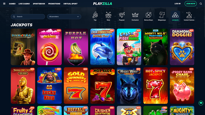 Jackpot du casino Playzilla sur ordinateur