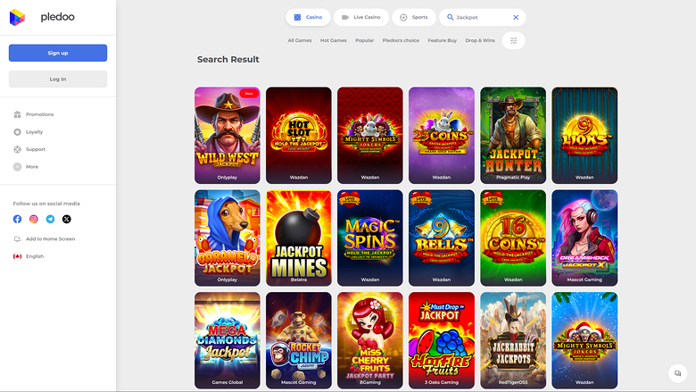 Pledoo Casino Desktop Jackpot