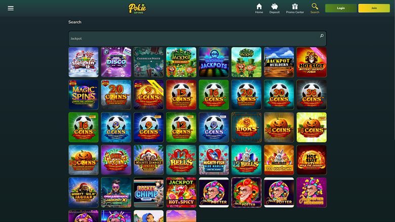 Jackpot du casino Pokie Spins sur ordinateur