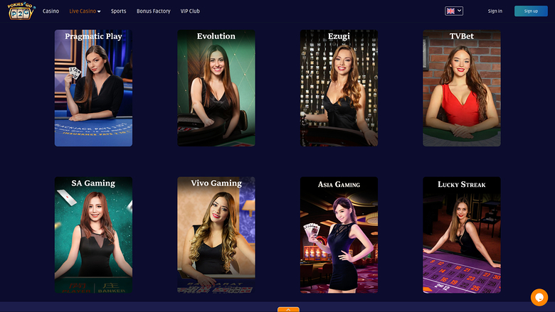 Casino Pokies2Go con crupier en vivo de escritorio