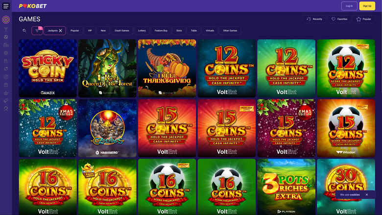 PokoBet Casino Desktop Jackpot