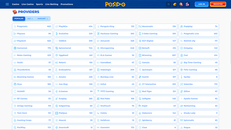Développeurs de jeux de casino pour ordinateur Posido