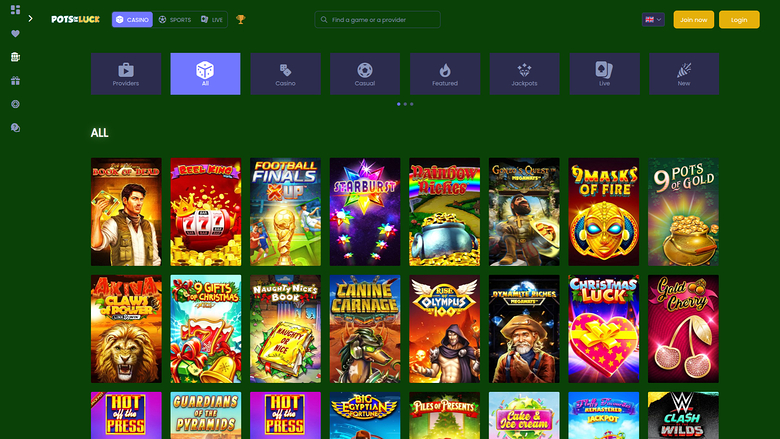 Jeux de casino Pots of Luck sur ordinateur