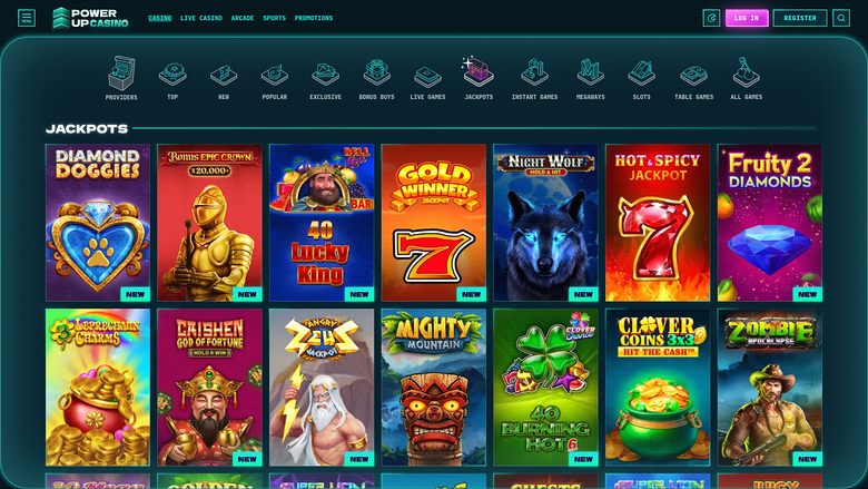 Jackpot de bureau du casino PowerUp