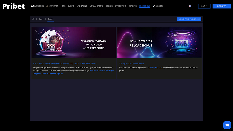 Promotions sur ordinateur de casino Pribet