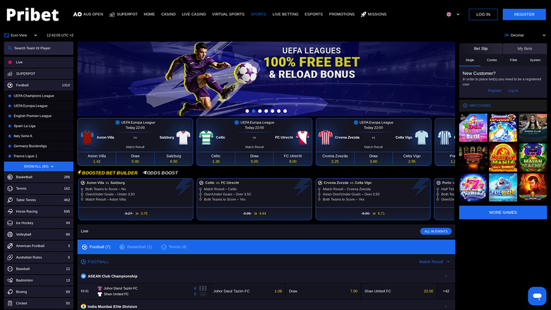 Pribet Casino Sports sur ordinateur