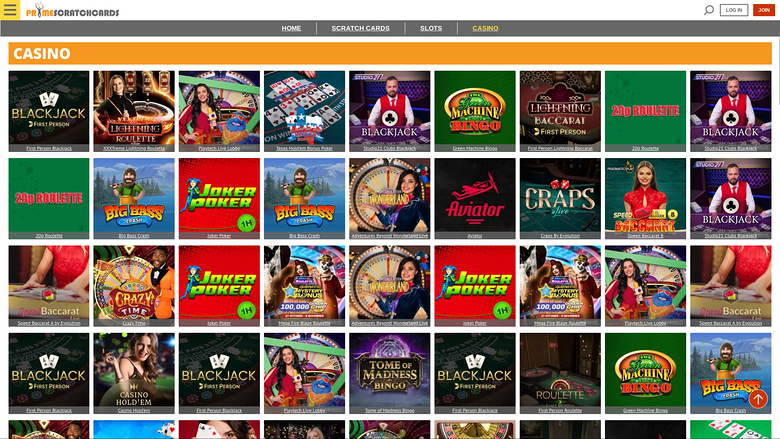 Live Dealer Desktop di PrimeScratchCards