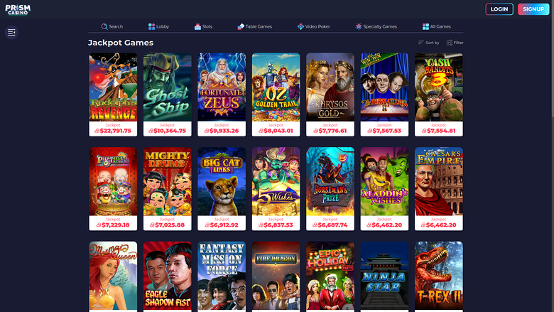 Prism Casino Desktop Jackpot