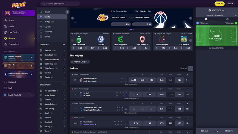 Sports de bureau du casino Privé