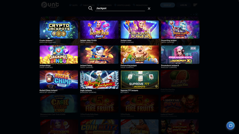 Jackpot de bureau du casino Punt