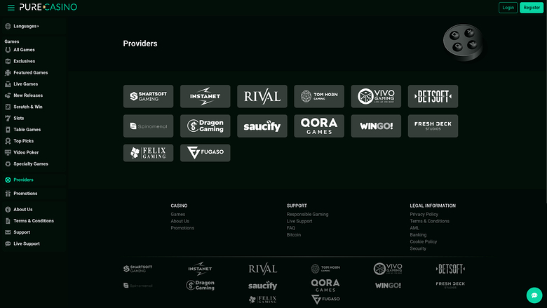 Développeurs de jeux de bureau PureCasino