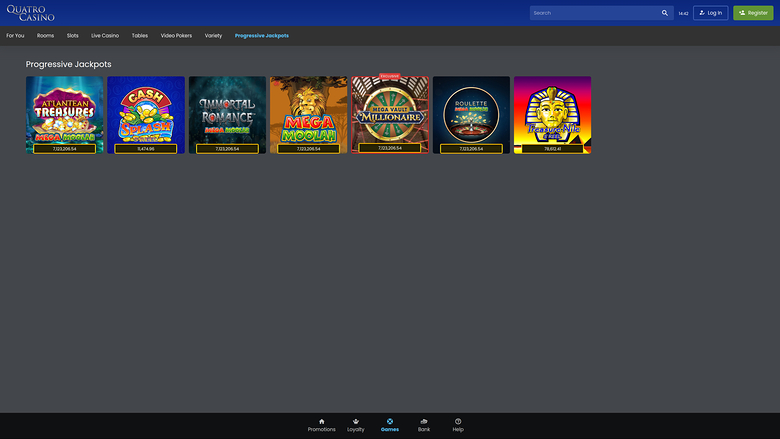 Jackpot de bureau Quatro Casino