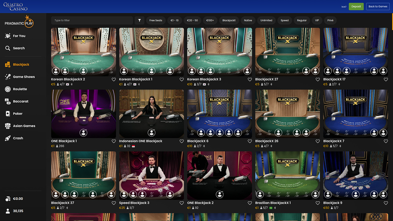 Quatro casino avec croupier en direct sur ordinateur