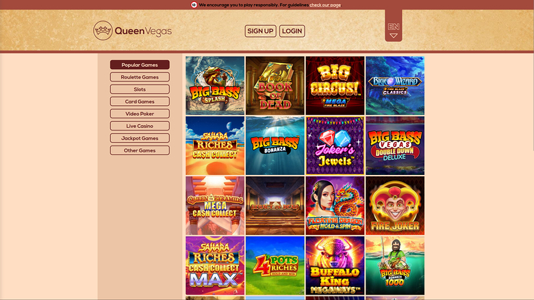 Queen Vegas Casino Desktop-Spiele