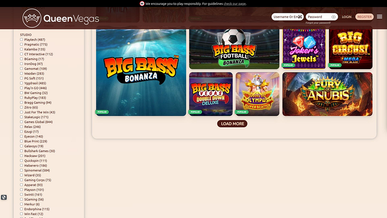 Développeurs du jeu de casino Queen Vegas pour ordinateur