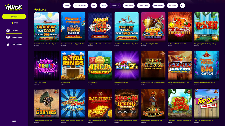 Jackpot de bureau du casino Quickspinner