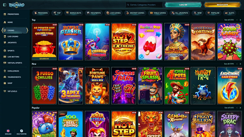 Ragnaro Casino Desktop-Spiele