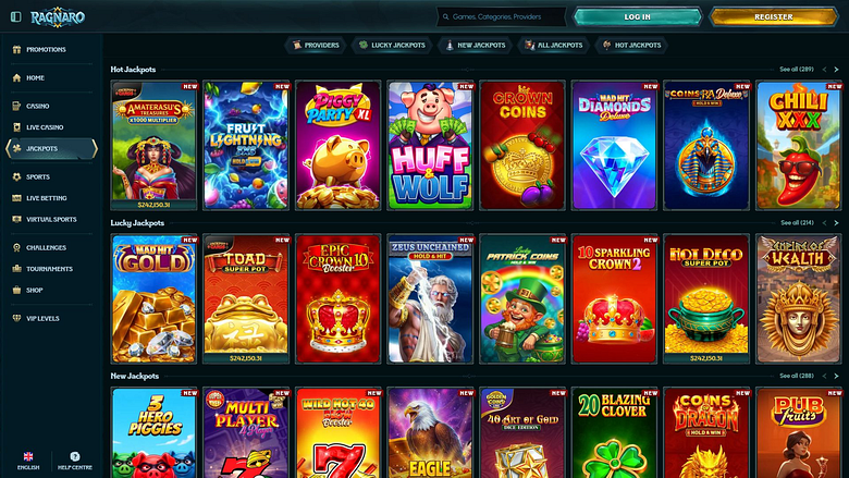 Ragnaro Casino Desktop Jackpot