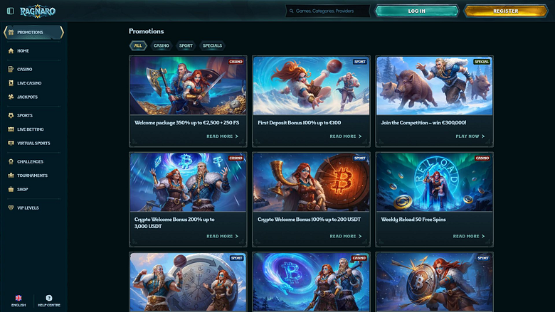 Ragnaro Casino Desktop-Aktionen