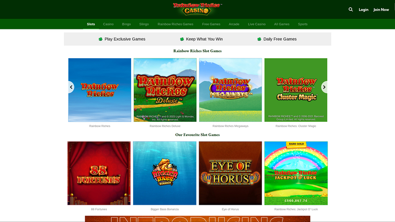 Rainbow Riches Casino Desktop-Spiele