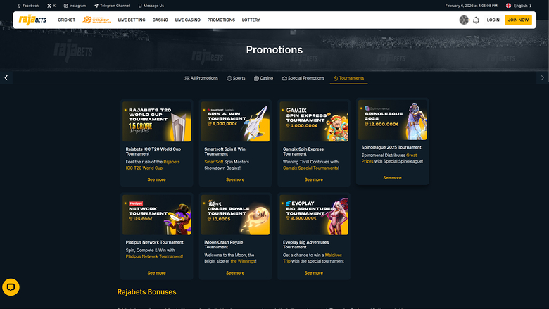 Tornei desktop del casinò Rajabets