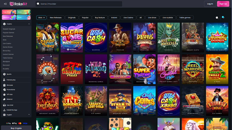 Jeux de casino RakeBit pour ordinateur