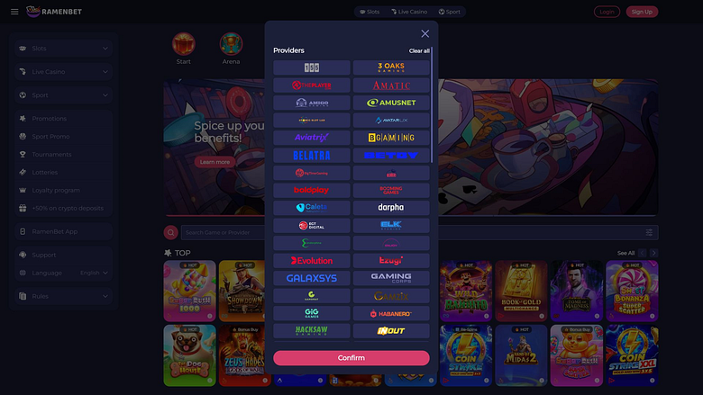 Desarrolladores de juegos de escritorio del casino RamenBet