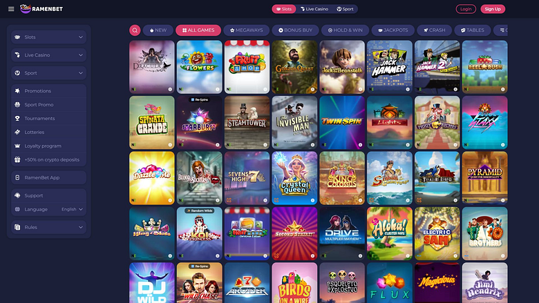 Juegos de escritorio del casino RamenBet