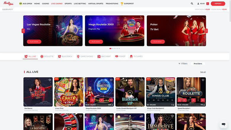 Croupier dal vivo del casinò RealSpin Desktop