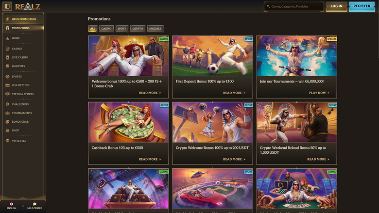 Promotions du casino Realz