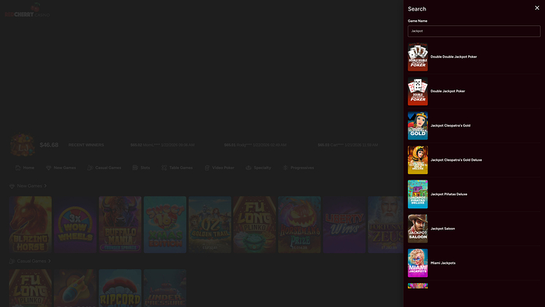 Jackpot desktop del Red Cherry Casino