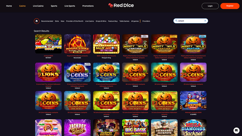Jackpot de bureau du casino Red Dice