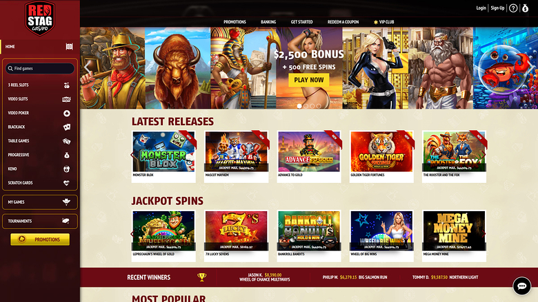 Red Stag Casino Desktop Homepage