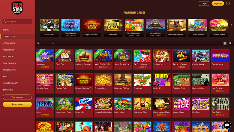 Juegos de escritorio del casino Red Stag