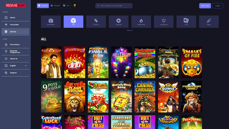 RedAxePlay Casino Desktop-Spiele