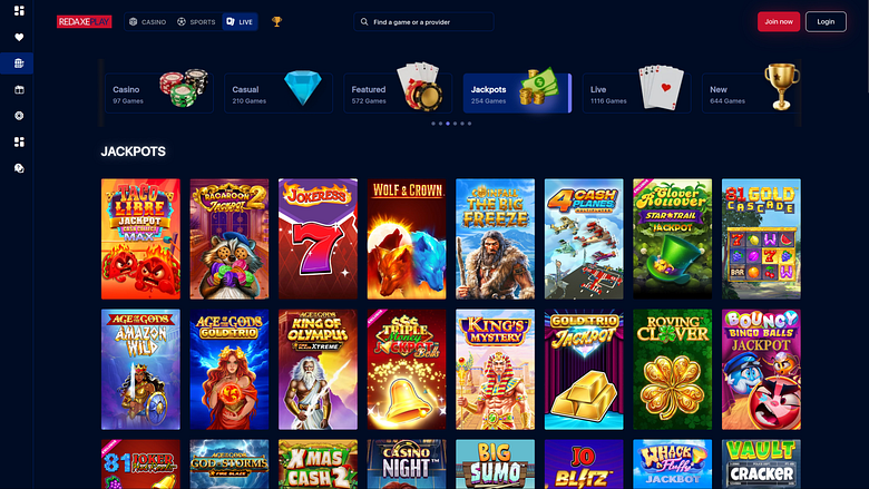 RedAxePlay Casino Desktop Jackpot