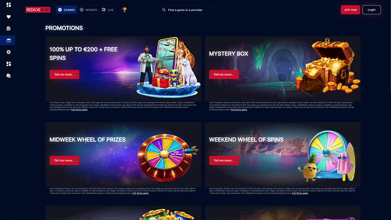 RedAxePlay Casino Desktop-Aktionen