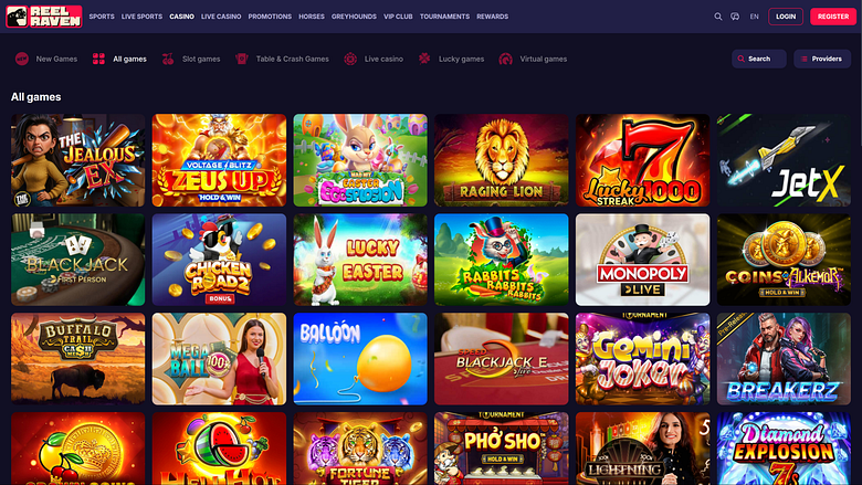Игры для ПК в казино ReelRaven