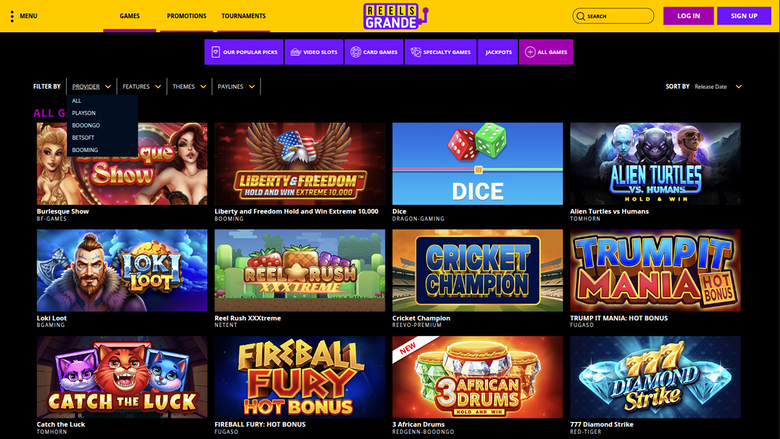 Reels Grande Casino Game Developers Desktop