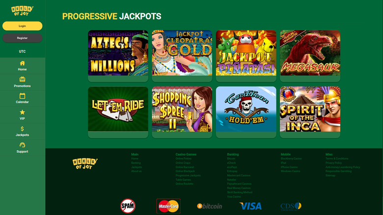 Jackpot de bureau de Reels of Joy