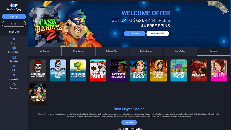 Reels of Joy.io Casino Desktop Jackpot