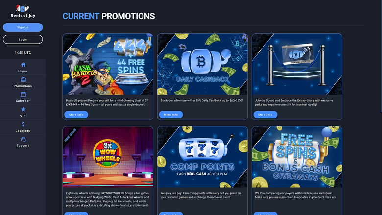 Reels of Joy.io Casino Desktop Promotions