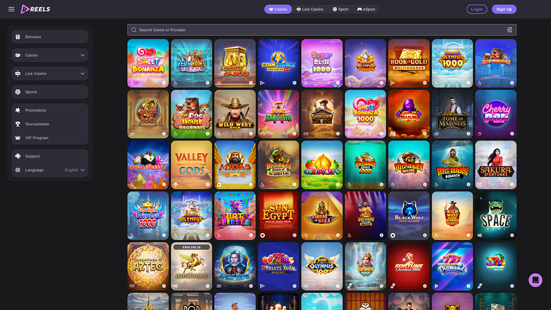 Jeux de casino Reels.io pour ordinateur de bureau