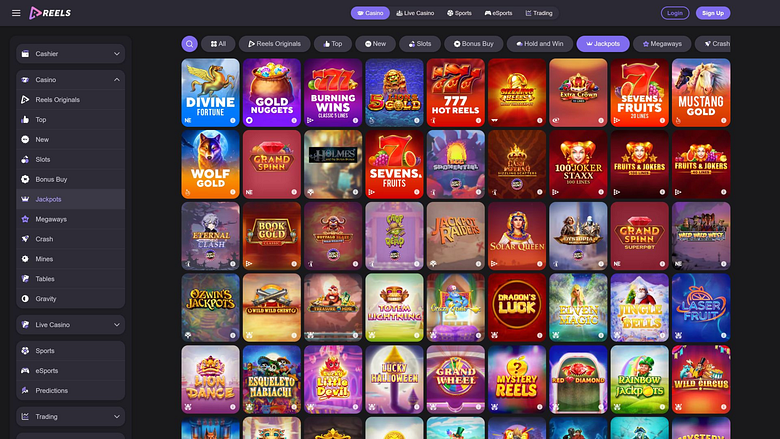 Reels.io Казино Настольная версия Джекпот